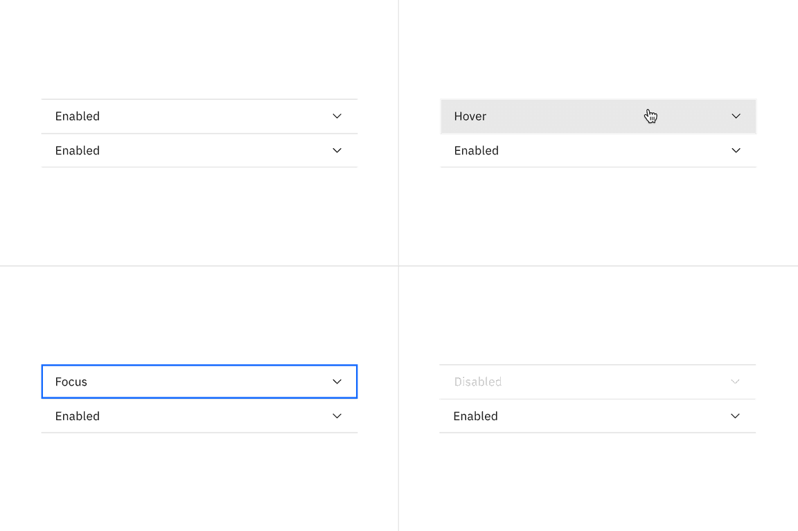 default accordion alignment interactive states